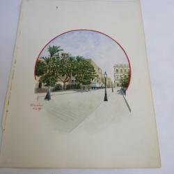 Peinture aquarelle  Alexandrie  1896