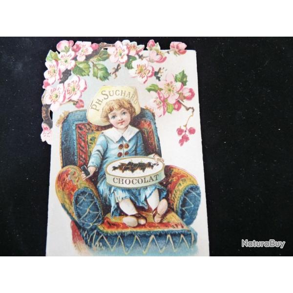 Chromo d�coup� chocolat SUCHARD  enfant assis