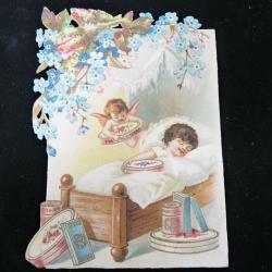 Chromo découpé chocolat SUCHARD  enfant dormant