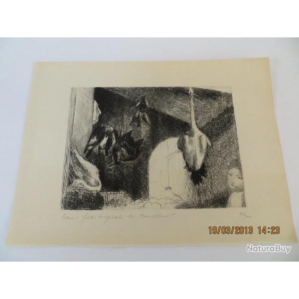 Eau-forte Nature morte Bouchaud