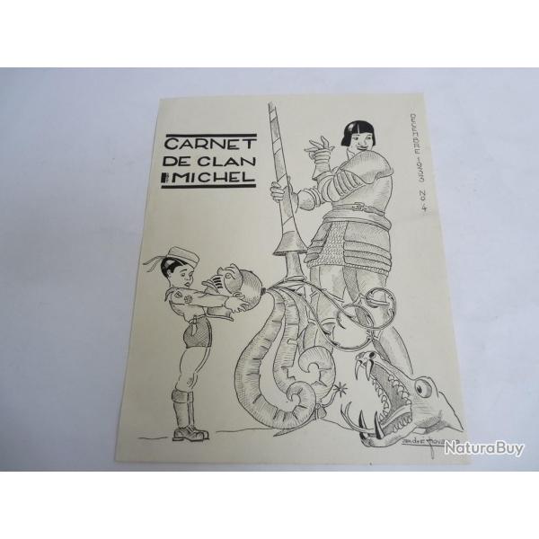 Dessin Andr� Giovanna Carnet de clan Michel D�cembre 1933 Scout