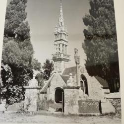Grande Photographie Finistère PLOEVEN L'Église et le Calvaire BOREL