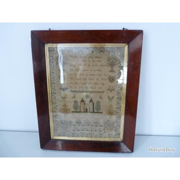 Marquoir � compliments brod� 1846 Point de croix XIXe si�cle