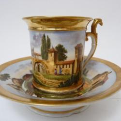 Tasse porcelaine XIXe siècle Style Empire art de la table