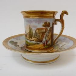 Tasse porcelaine XIXe siècle Style Empire art de la table
