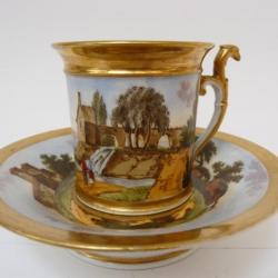 Tasse porcelaine XIXe siècle Style Empire art de la table