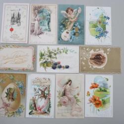 11 CPA Fantaisie Relief P&acirc;ques Femme Fleurs Carte Postale