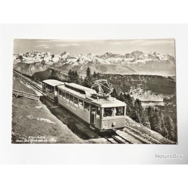 CP Suisse Rigi Kulm Bahn und Blick auf die Alpen Train