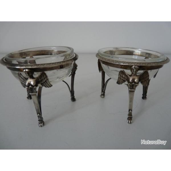 Sali�re Argent France 1er Coq Empire Argenterie Art de la table Salerons