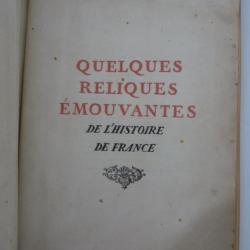 Livre Quelques reliques émouvantes de l'Histoire de France