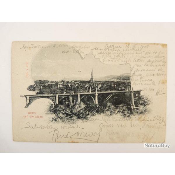 CPA Suisse Berne Bern Und die Alpen E H Z 130 1900 Carte Postale