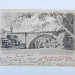 CPA Suisse Berne Bern obere und untere Nydeckbr&uuml;cke 1900 Carte Postale