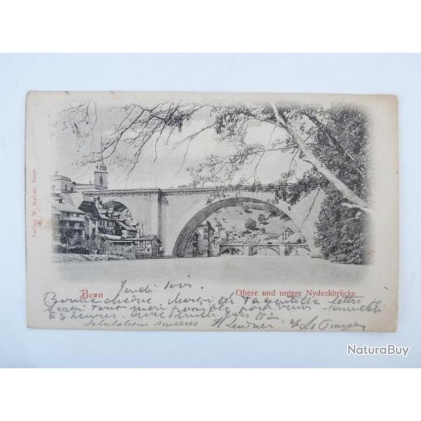 CPA Suisse Berne Bern obere und untere Nydeckbr�cke 1900 Carte Postale