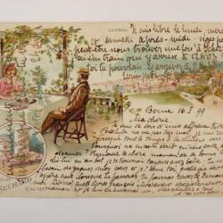 CPA Suisse Tessin Lugano Publicit&eacute; Chocolat SUCHARD 1899 Carte Postale