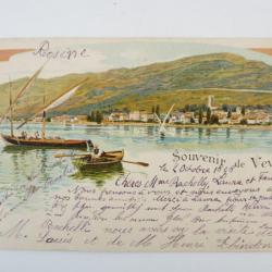 CPA Suisse Vaud Souvenir de Vevey 1898 Carte Postale