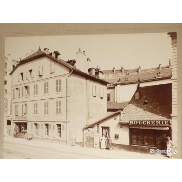 Ancienne Photographie Gen�ve Suisse Commerces Boucherie Boulangerie
