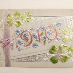 CPA illustr&eacute;e gaufr&eacute;e Bonne ann&eacute;e 1910