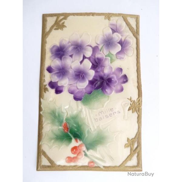 CPA cellulo�d Fleurs Mille Baisers Carte Postale