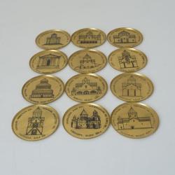 12 Dessous de verre Métallique Religion Russe Art de la table