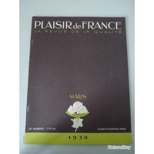 Revue Plaisir de France Mars 1938 N42 Art Mode