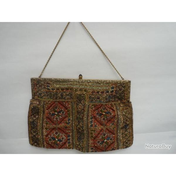 Sac a main brod� perl� accessoire de mode