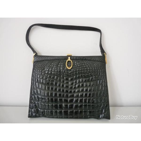 Ancien Sac � main Croco accessoire de mode vintage