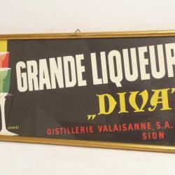 Plaque publicitaire alcool liqueur DIVA Suisse