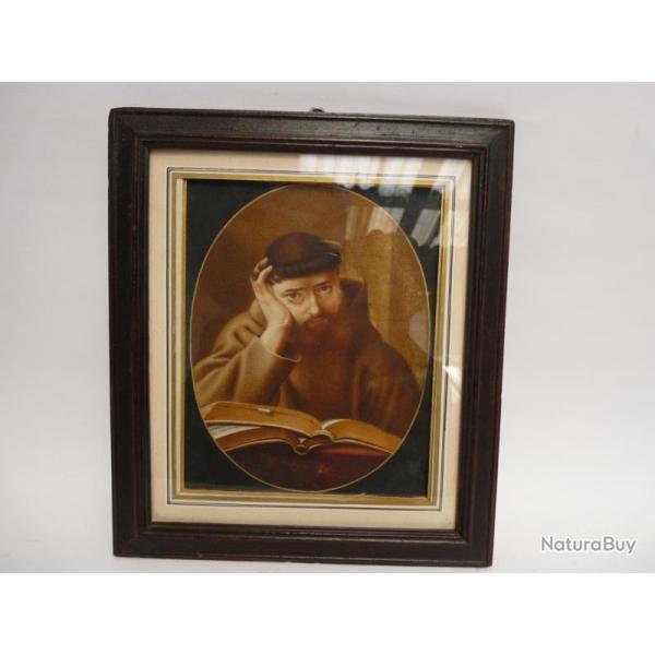 Peinture sur parchemin moine religion Abbaye Bec Cantorb�ry Canterbury