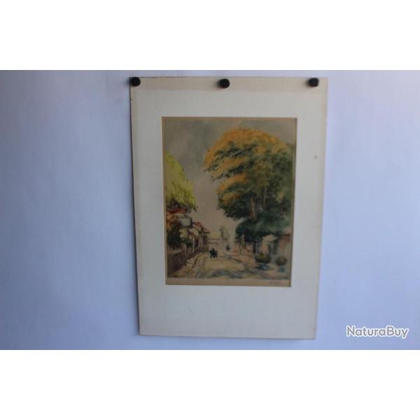 Eau Forte sign�e Rue de village J. F. Millet Barbizon