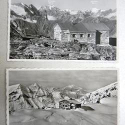 2 CP photo Suisse Valais Cabane Tracuit Sasseneire Carte Postale