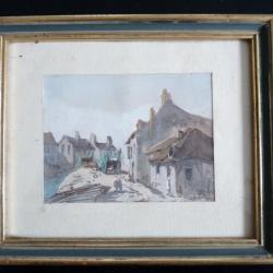 Aquarelle Peinture PLUVINAGE ? Village