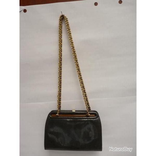 Ancien Sac � main l�zard accessoire de mode vintage