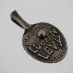 Pendentif Argent Challenge Lucien LEVY Gen&egrave;ve Ping-pong Bijoux