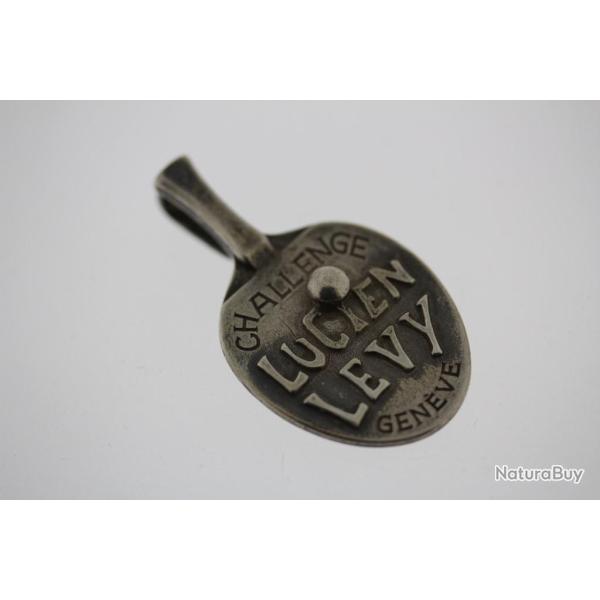 Pendentif Argent Challenge Lucien LEVY Gen�ve Ping-pong Bijoux