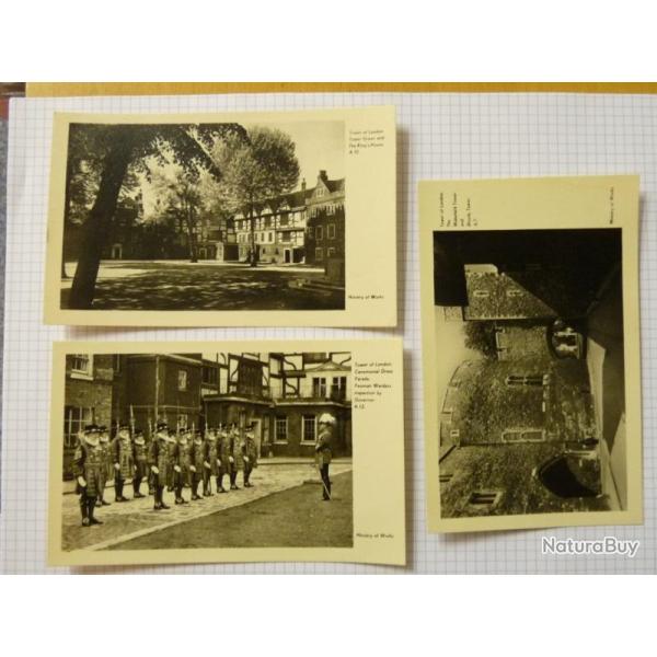 3 CP photo Royaume-Uni Tower of London Ministry of Works Carte Postale