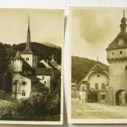 CP photo Suisse Jura Romainmôtier L'horloge L'église Carte Postale