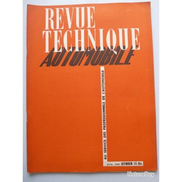 RTA Revue Technique Automobile N39 1949 Auto Citroen 15 Six