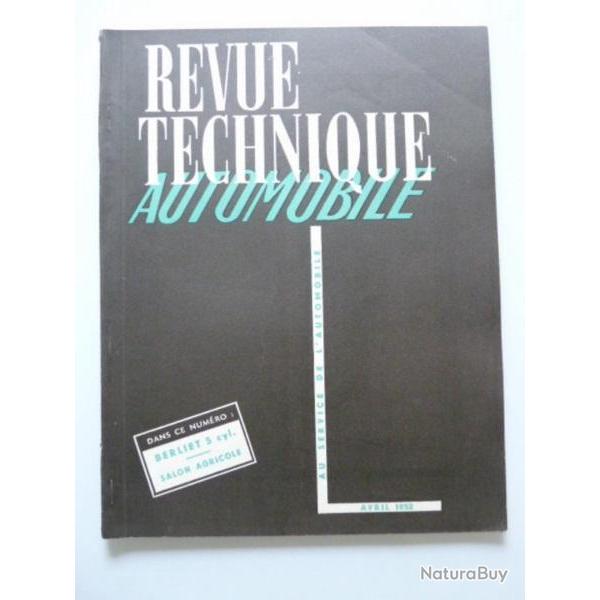 RTA Revue Technique Automobile N72 1952 Auto BERLIET 5 cyl.