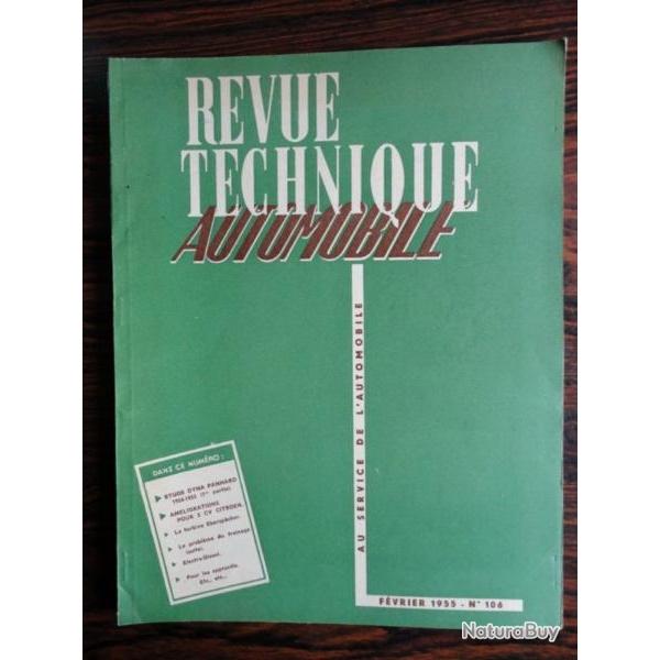 RTA Revue Technique Automobile N106 1955 Auto Dyna Panhard 2CV Citron