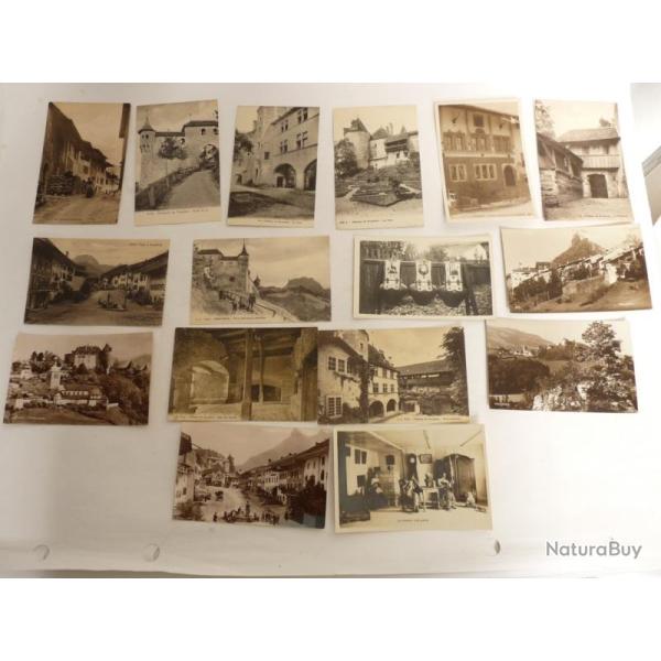 Ensemble de 15 CPA Suisse Fribourg Gruy�res