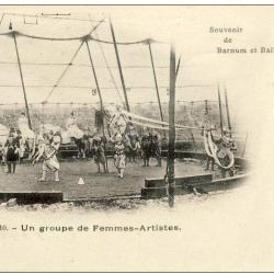 CPA Cirque Femmes Souvenir Barnum Bailey Dompteur chevaux