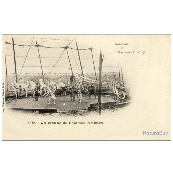 CPA Cirque Femmes Souvenir Barnum Bailey Dompteur chevaux
