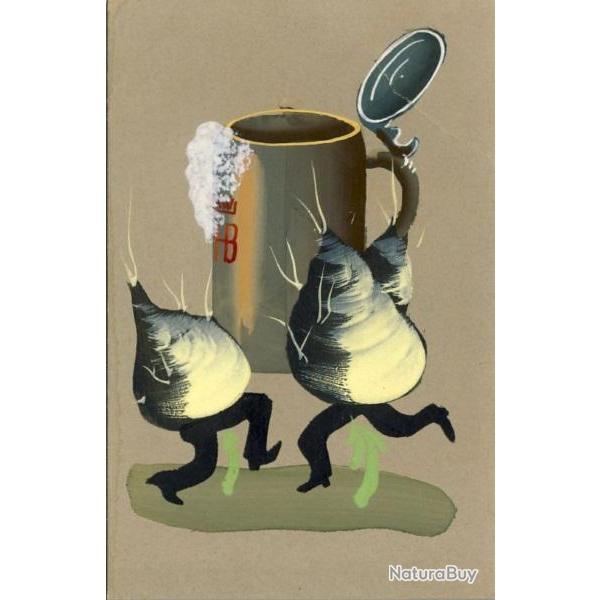 CPA fantaisie peinte � la main