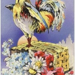 2 CPA COQ Carte illustrée Edition Tricolors