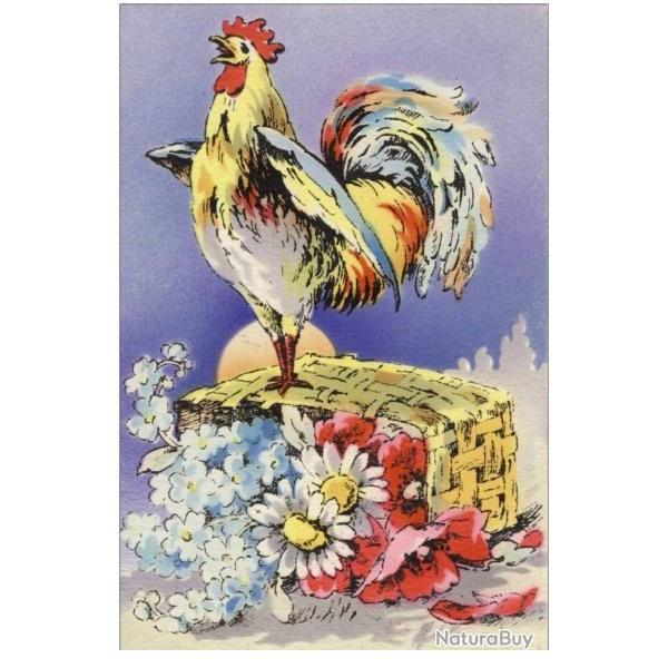 2 CPA COQ Carte illustr�e Edition Tricolors