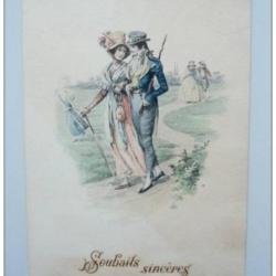 CP Carte de voeux époque Souhaits Sincères 1899