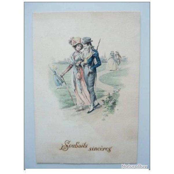 CP Carte de voeux �poque Souhaits Sinc�res 1899