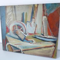 Peinture Raymond MOISSET atelier tailleur de pierres 1945