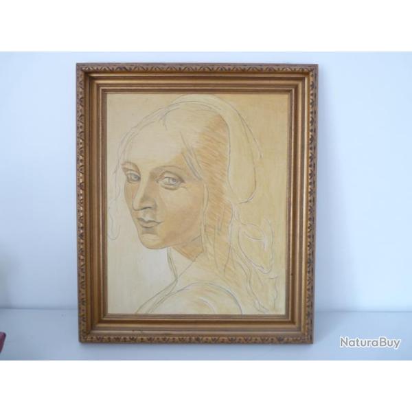 Grande Peinture sur toile Portrait Femme Tableau