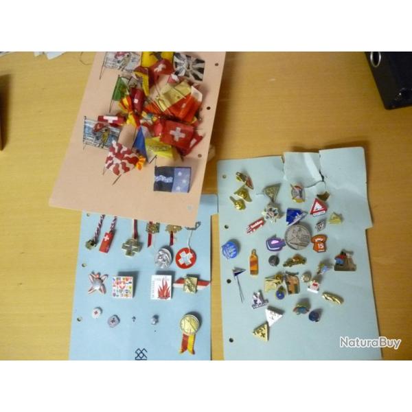 Lot insignes, Pins et badges Suisse et autres